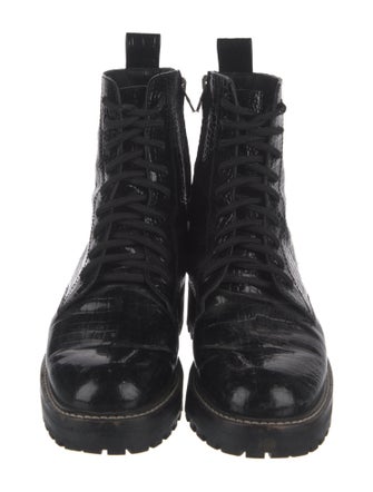 No. 6 Store Leather Striped Combat Boots