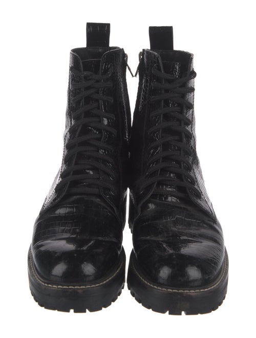 No. 6 Store Leather Striped Combat Boots