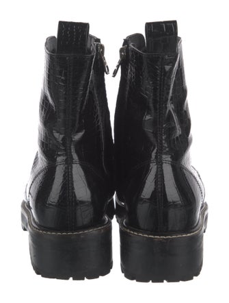 No. 6 Store Leather Striped Combat Boots