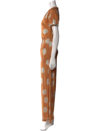 No. 6 Store Silk Floral Print Jumpsuit