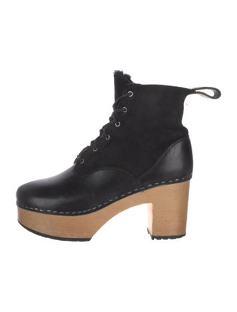 Swedish Hasbeens Leather Lace-Up Boots