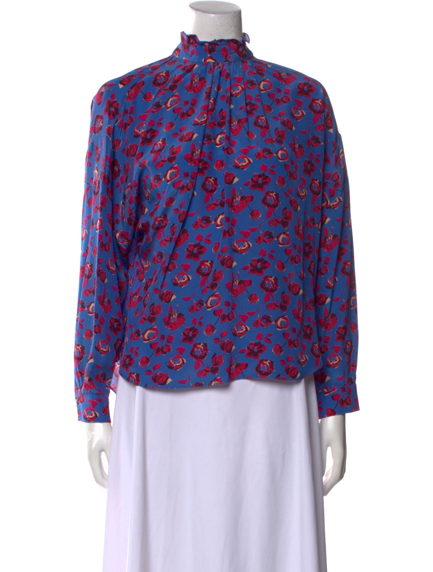 No. 6 Store Silk Floral Print Blouse