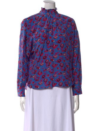 No. 6 Store Silk Floral Print Blouse