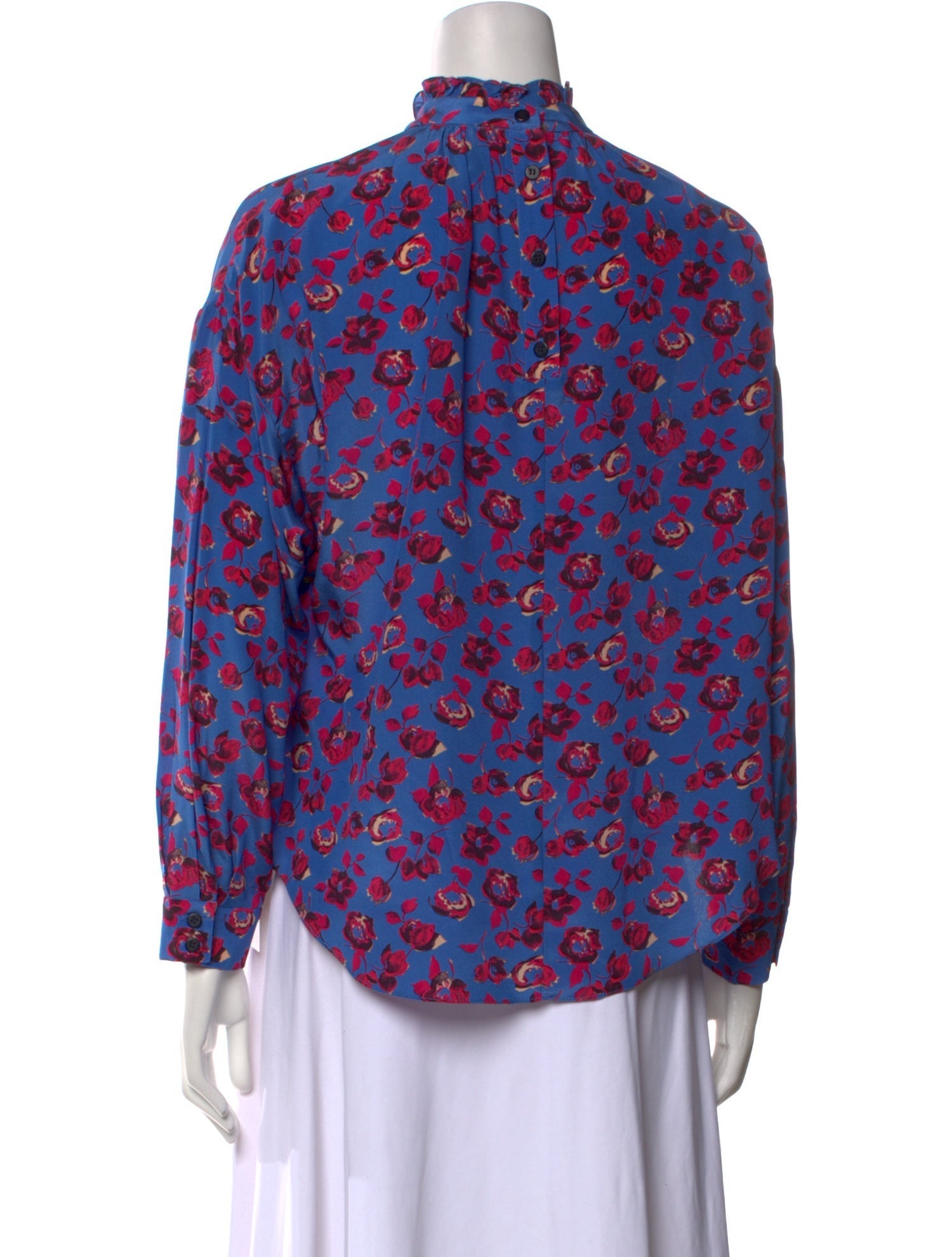 No. 6 Store Silk Floral Print Blouse