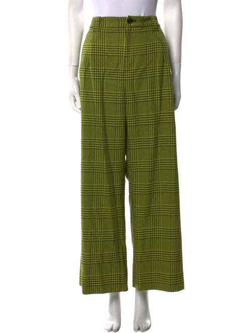 No. 6 Store Houndstooth Print Wide Leg Pants