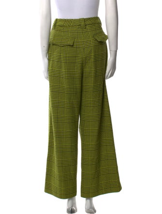 No. 6 Store Houndstooth Print Wide Leg Pants