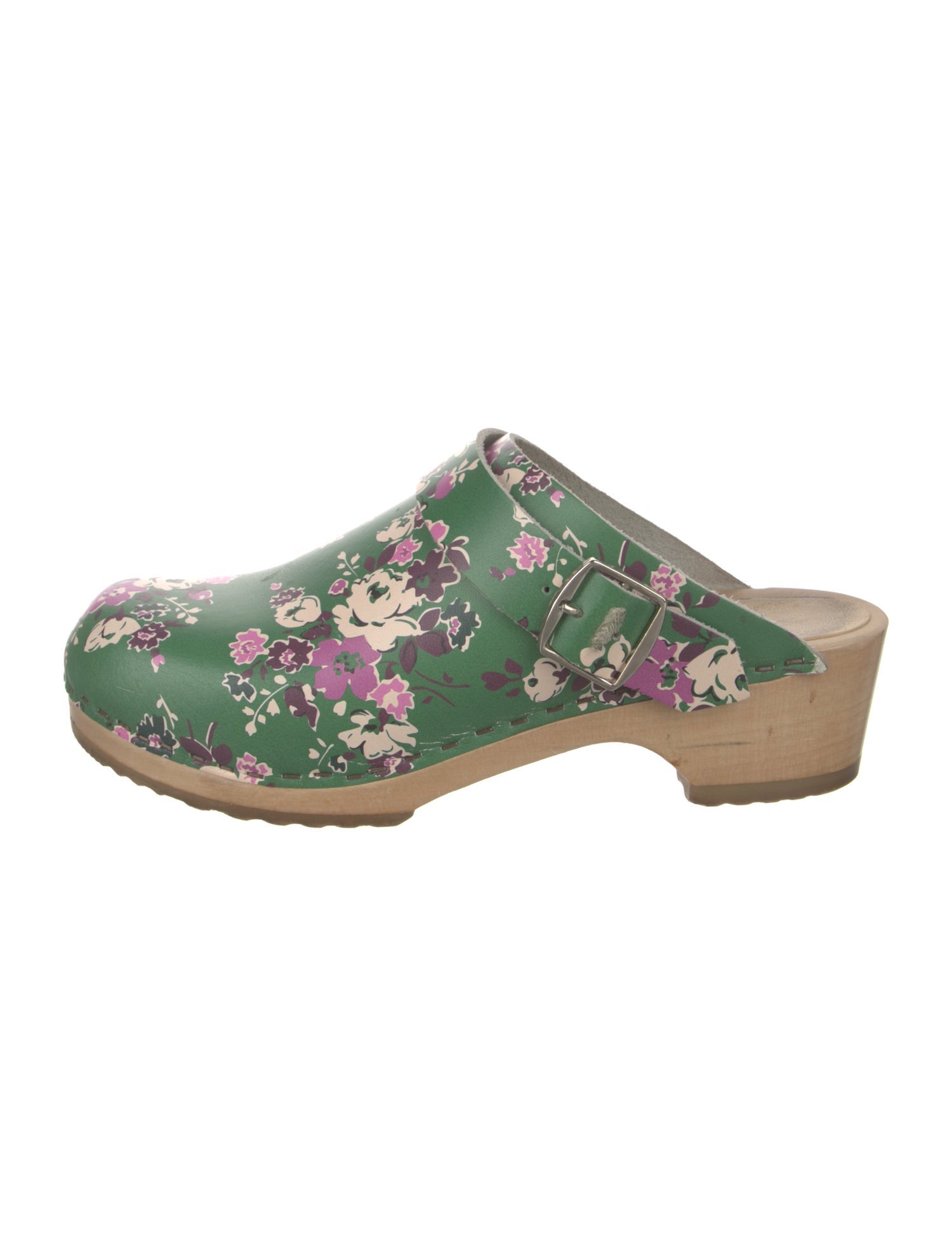No. 6 Store Leather Floral Print Mules