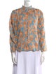 No. 6 Store Printed Mock Neck Blouse