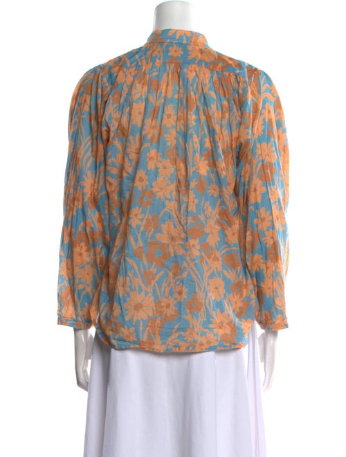 No. 6 Store Printed Mock Neck Blouse