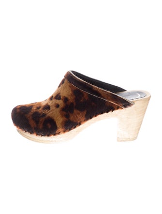 No. 6 Store Ponyhair Animal Print Mules