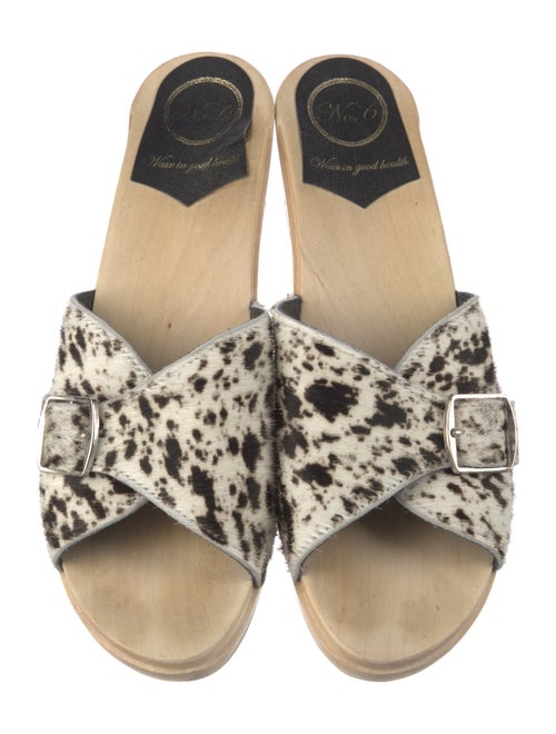 No. 6 Store Ponyhair Animal Print Slides