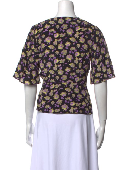 No. 6 Store Floral Print V-Neck Crop Top