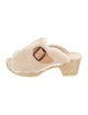 No. 6 Store Shearling Leather Trim Embellishment Slides
