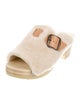 No. 6 Store Shearling Leather Trim Embellishment Slides
