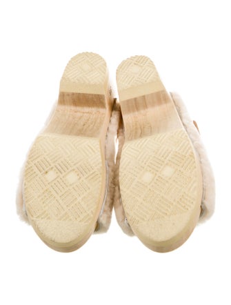 No. 6 Store Shearling Leather Trim Embellishment Slides