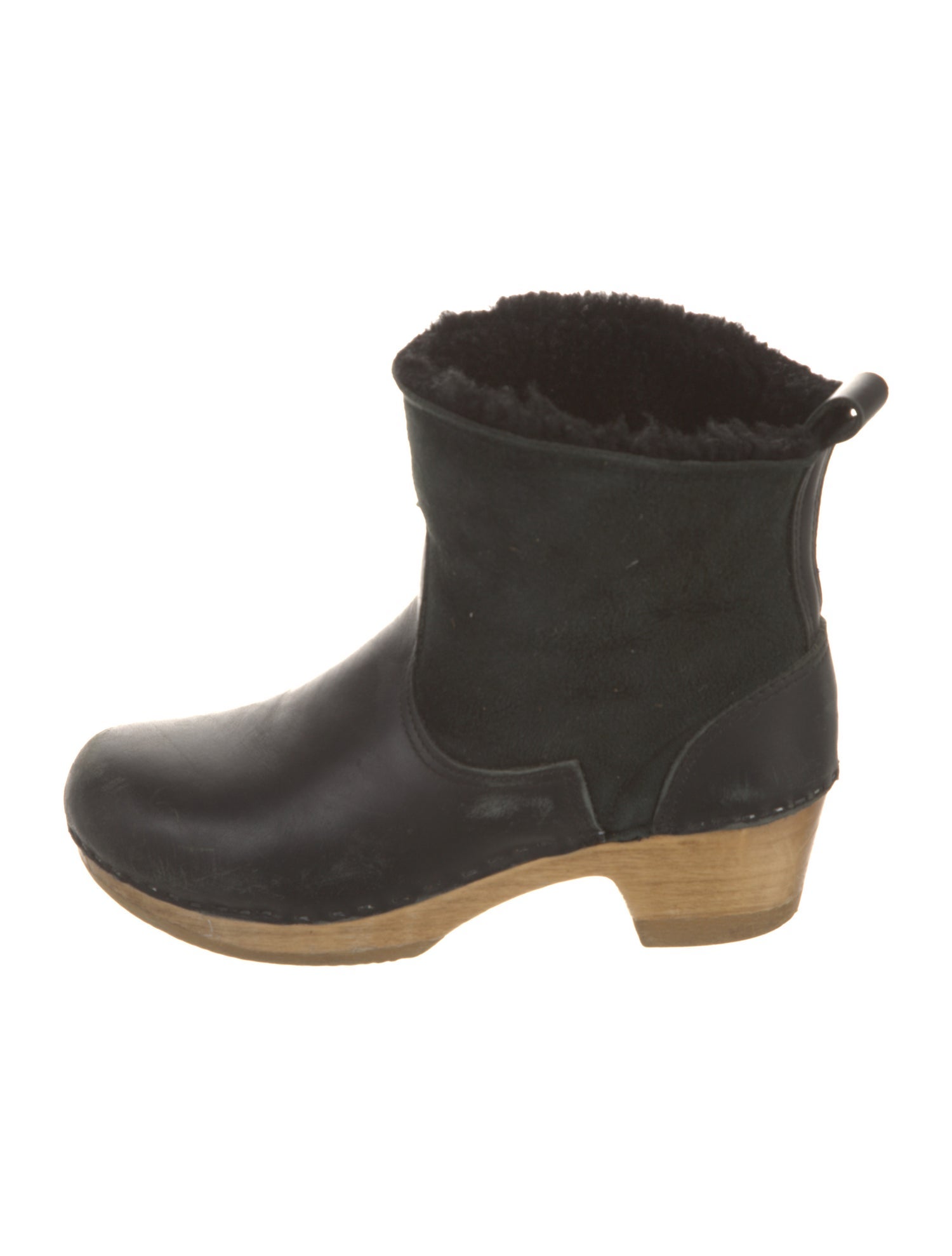 No. 6 Store Leather Faux Fur Trim Boots