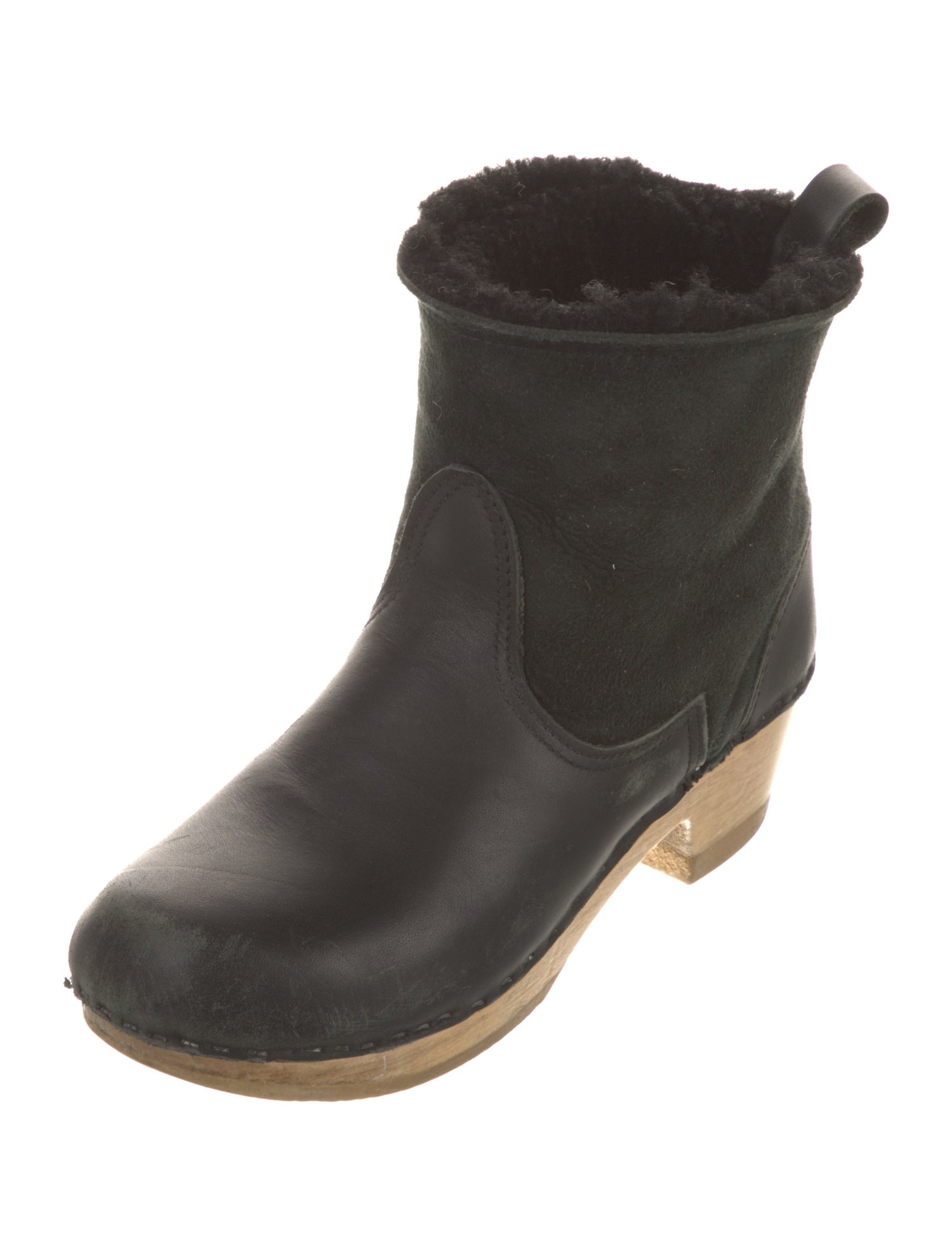 No. 6 Store Leather Faux Fur Trim Boots