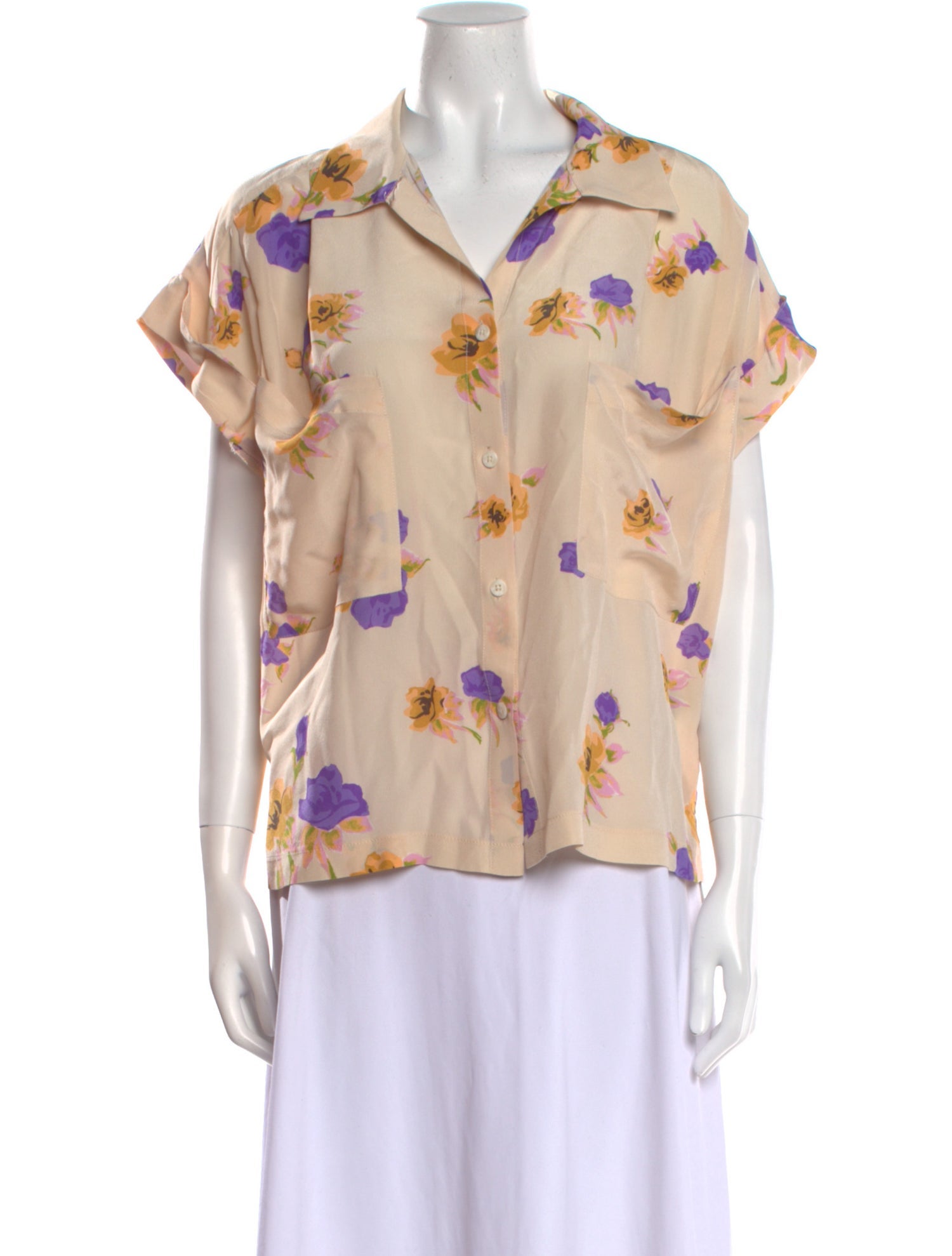 No. 6 Store Silk Floral Print Blouse