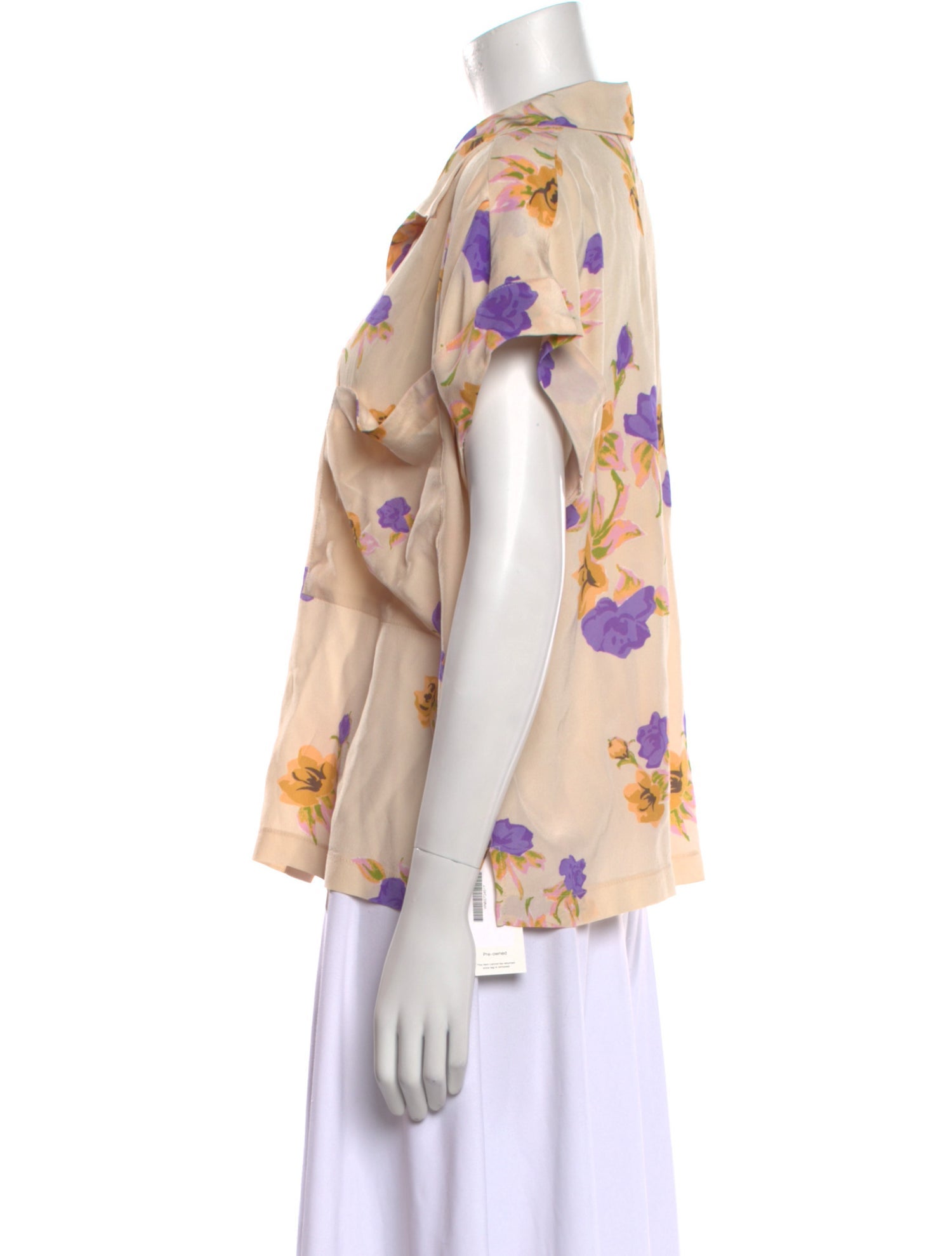 No. 6 Store Silk Floral Print Blouse