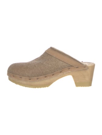 No. 6 Store Suede Fur Trim Mules