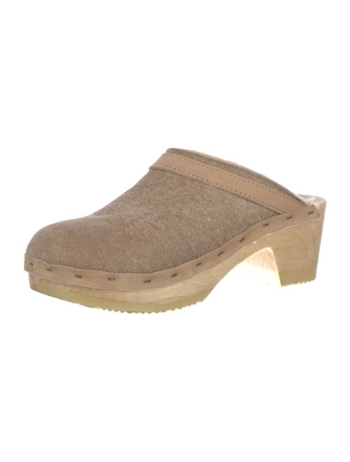 No. 6 Store Suede Fur Trim Mules