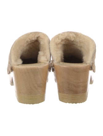 No. 6 Store Suede Fur Trim Mules
