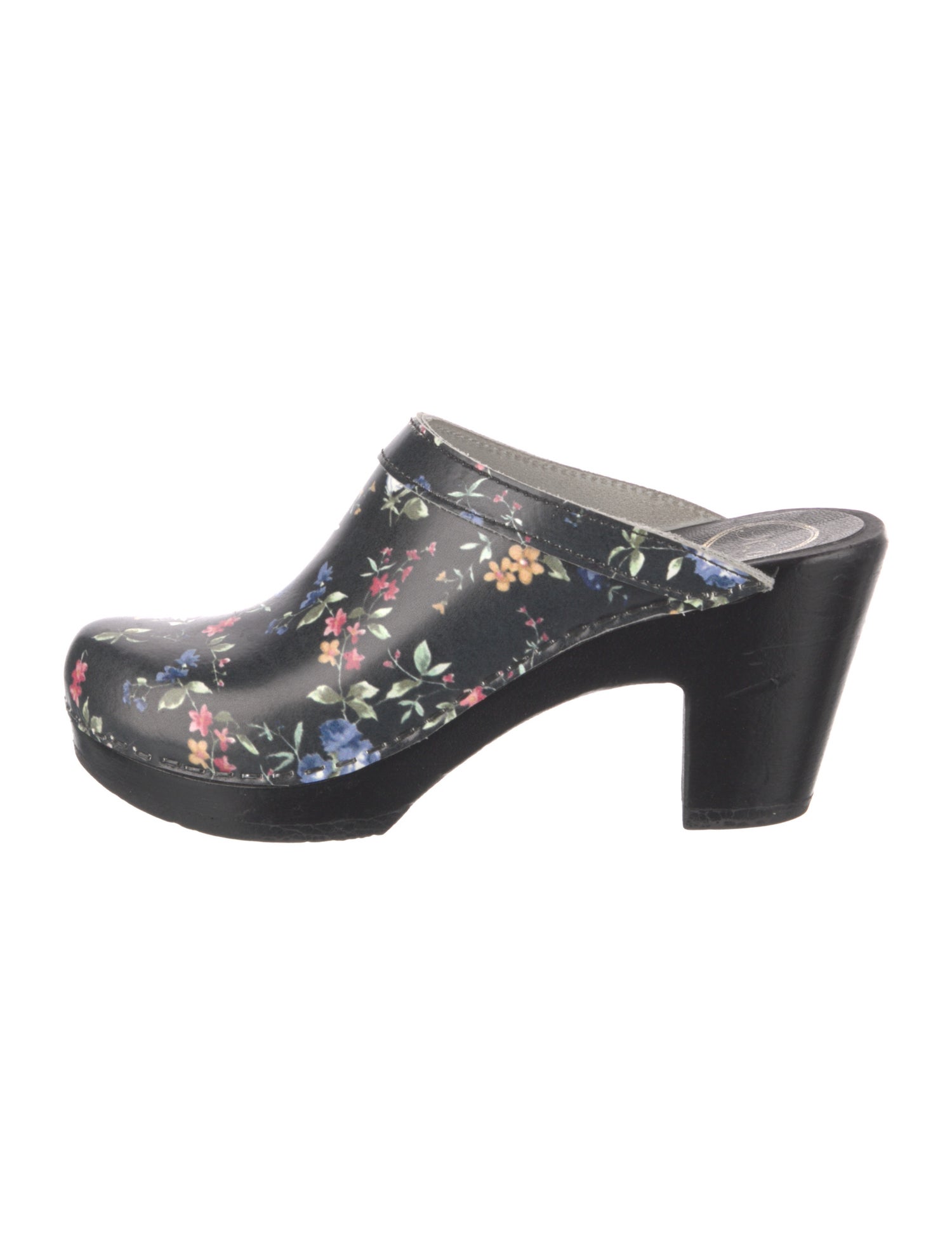 No. 6 Store Leather Floral Print Mules