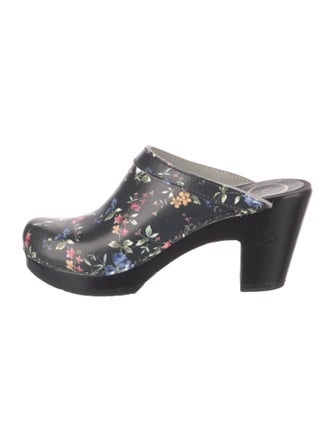 No. 6 Store Leather Floral Print Mules