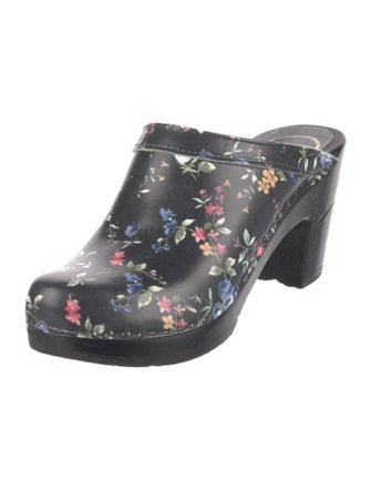 No. 6 Store Leather Floral Print Mules
