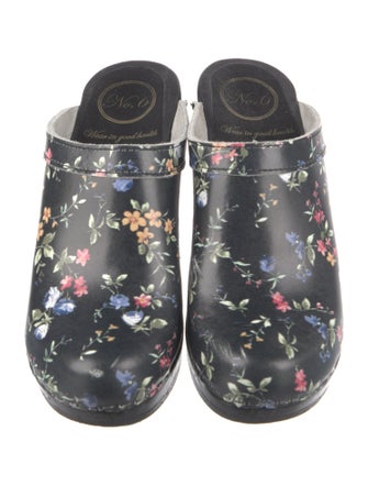 No. 6 Store Leather Floral Print Mules