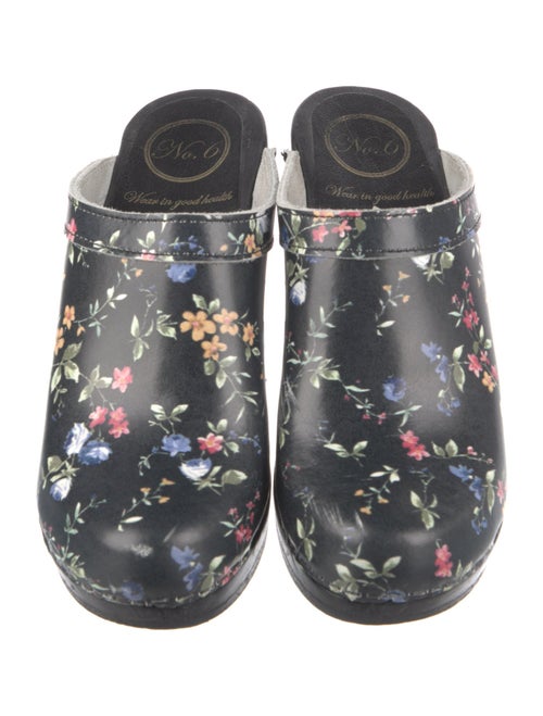 No. 6 Store Leather Floral Print Mules
