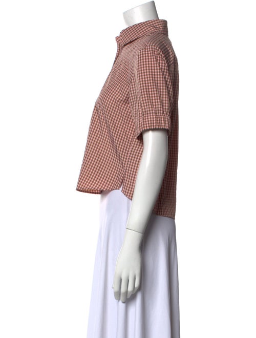 No. 6 Store Plaid Print Short Sleeve Crop Top