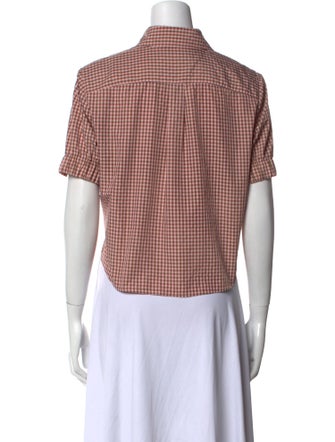 No. 6 Store Plaid Print Short Sleeve Crop Top