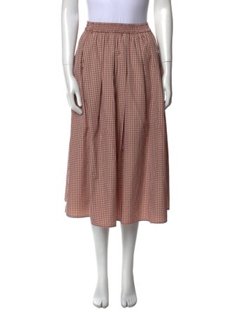 No. 6 Store Plaid Print Midi Length Skirt