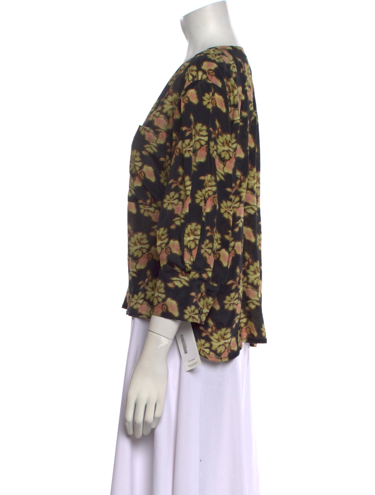 No. 6 Store Floral Print V-Neck Blouse