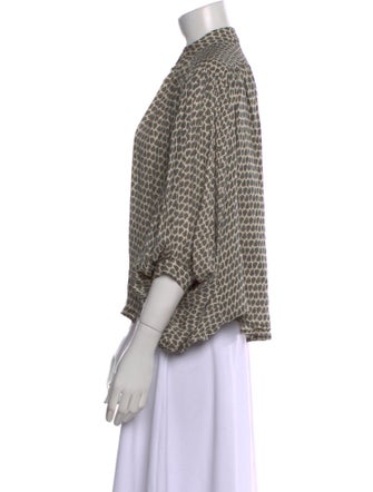 No. 6 Store Printed Mock Neck Blouse