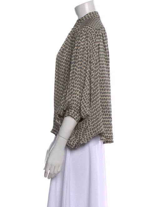 No. 6 Store Printed Mock Neck Blouse