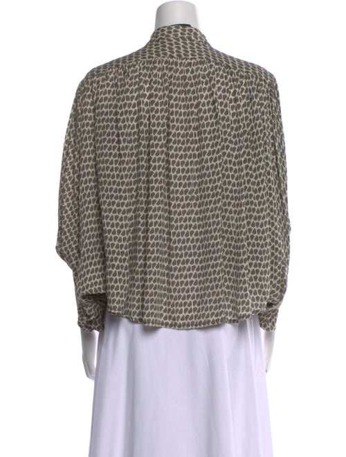 No. 6 Store Printed Mock Neck Blouse