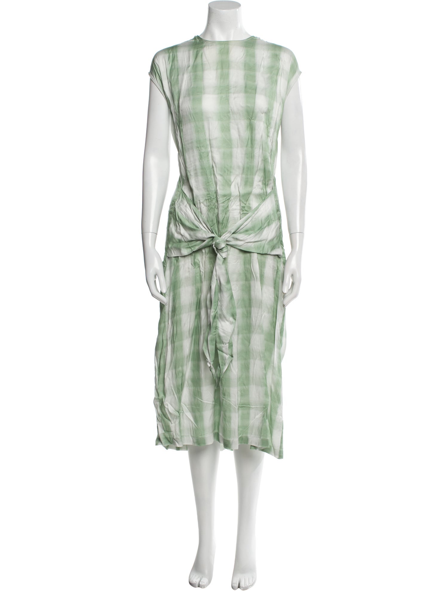 No. 6 Store Plaid Print Midi Length Dress