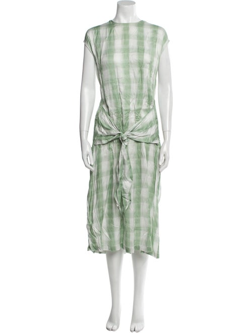 No. 6 Store Plaid Print Midi Length Dress