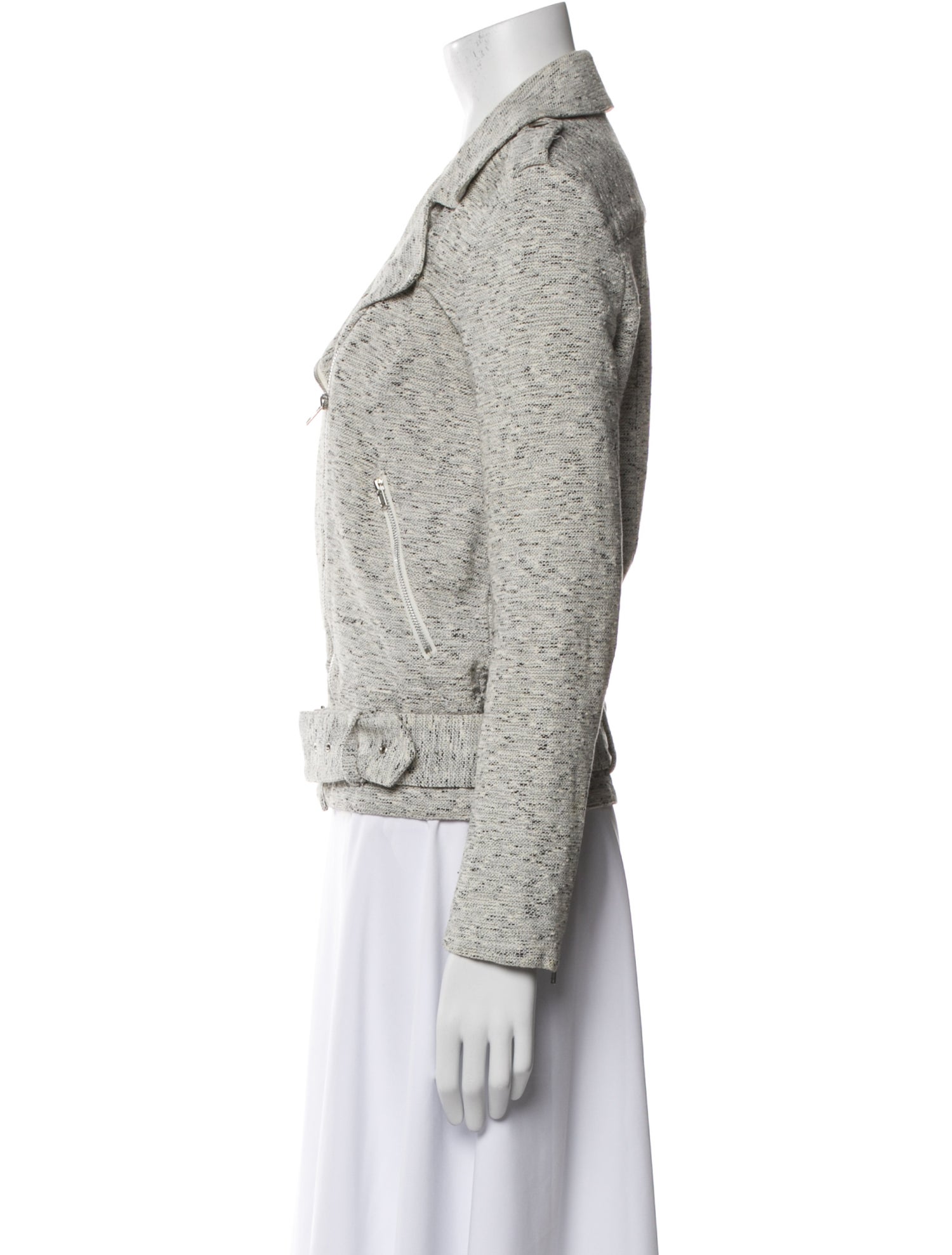 No. 6 Store Tweed Pattern Biker Jacket