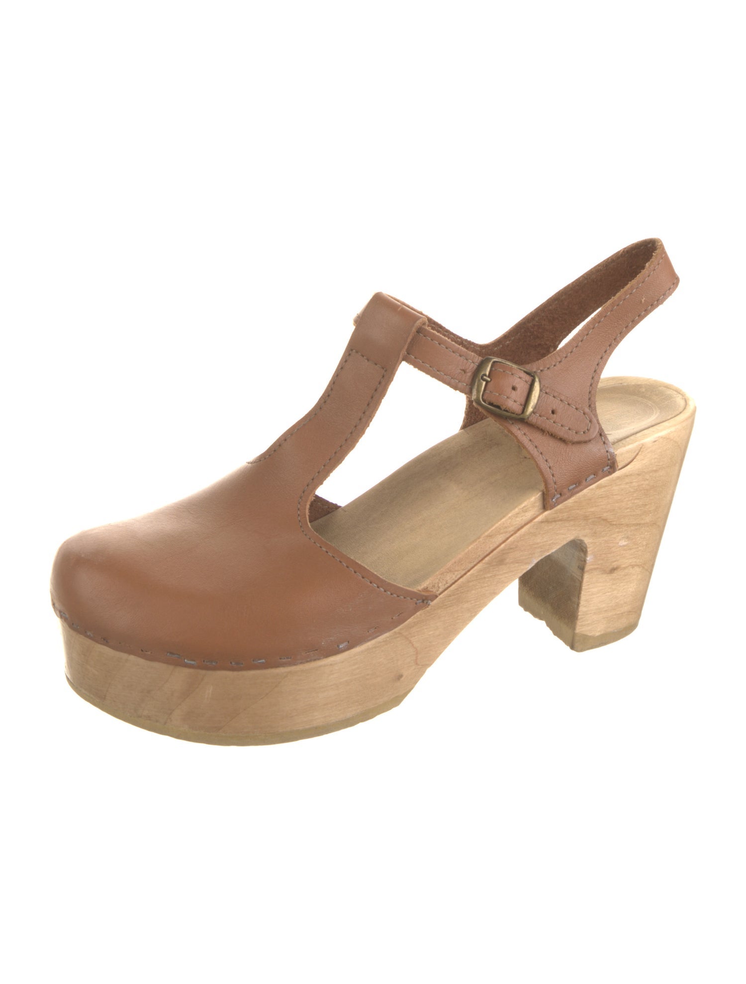 No. 6 Store Leather T-Strap Pumps