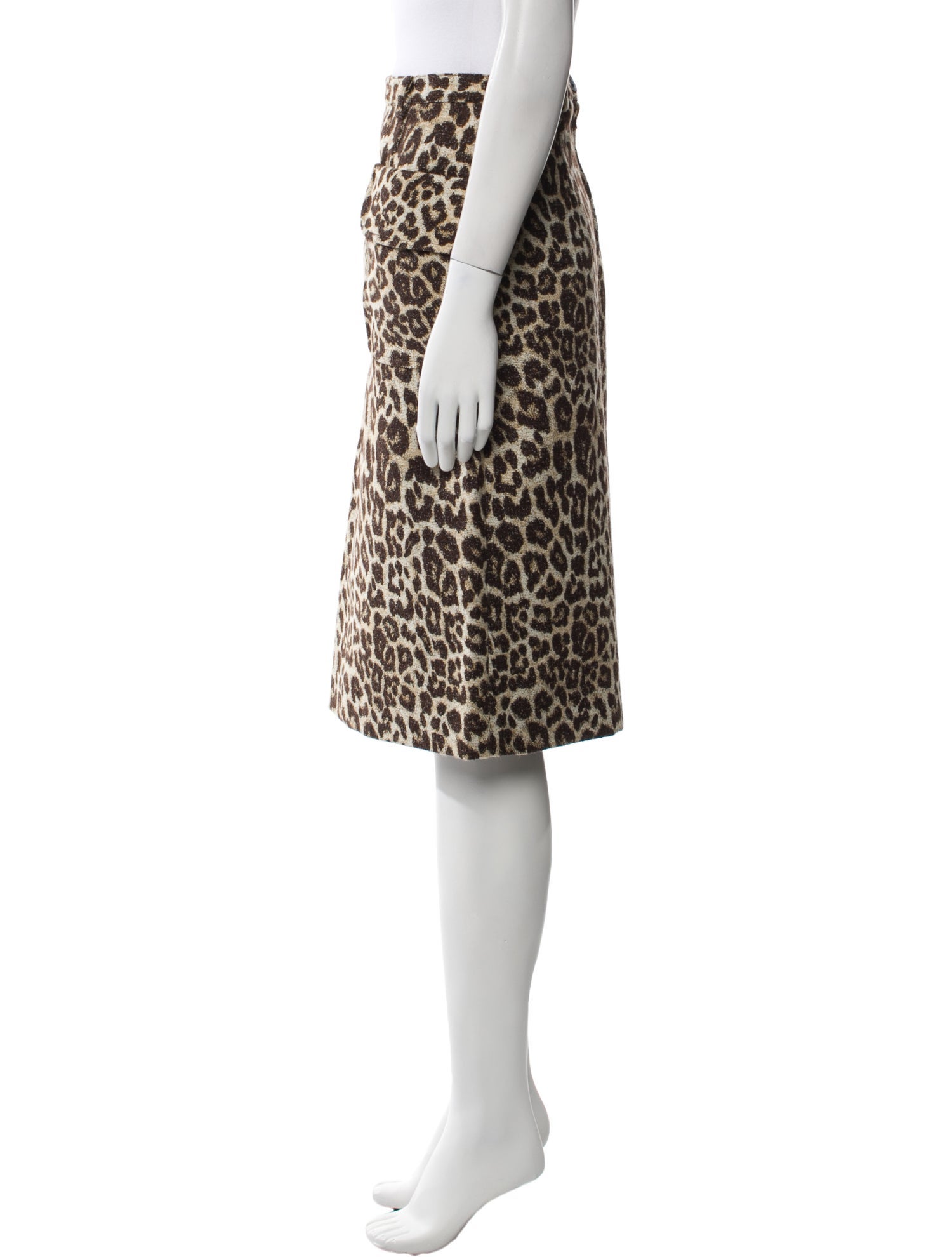 No. 6 Store Animal Print Knee-Length Skirt
