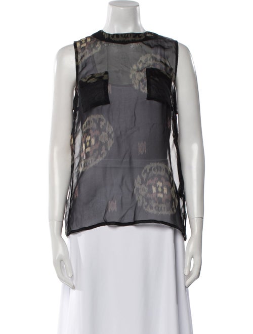 No. 6 Store Silk Bateau Neckline Blouse