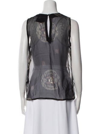 No. 6 Store Silk Bateau Neckline Blouse