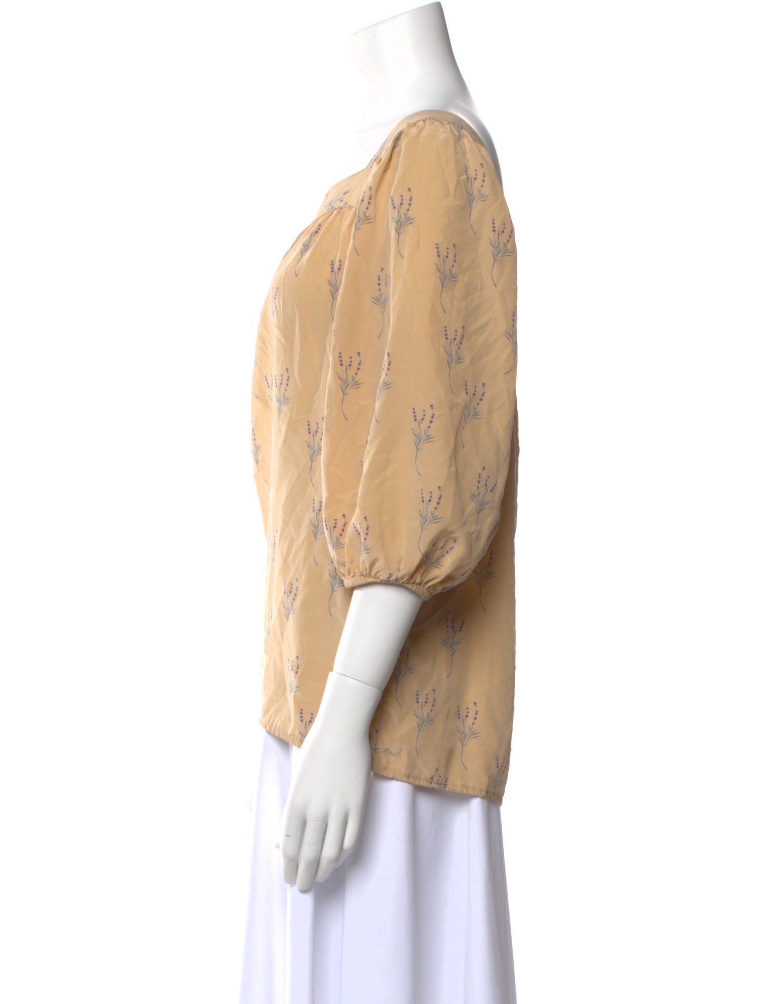 No. 6 Store Silk Floral Print Blouse