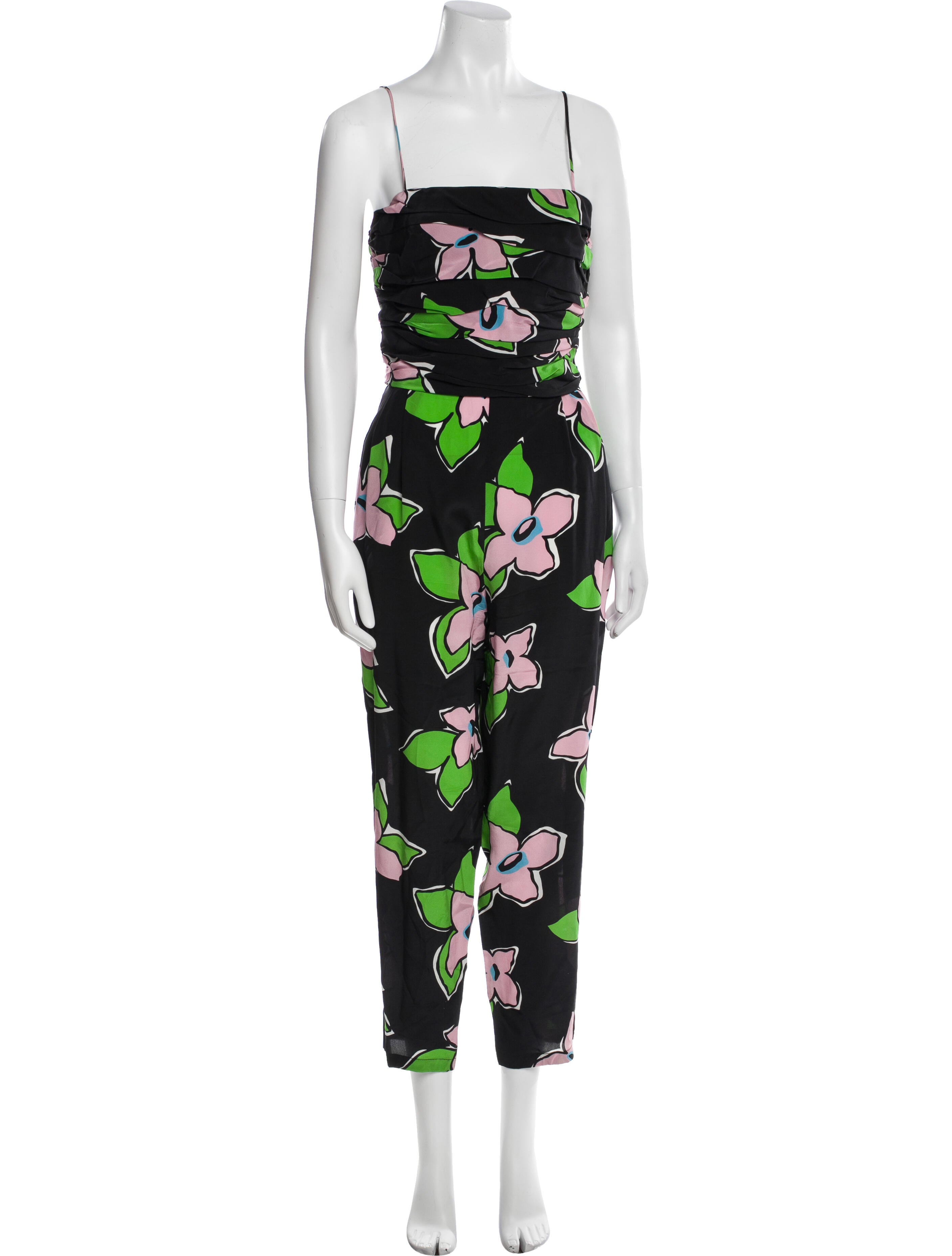 No. 6 Store Silk Floral Print Jumpsuit