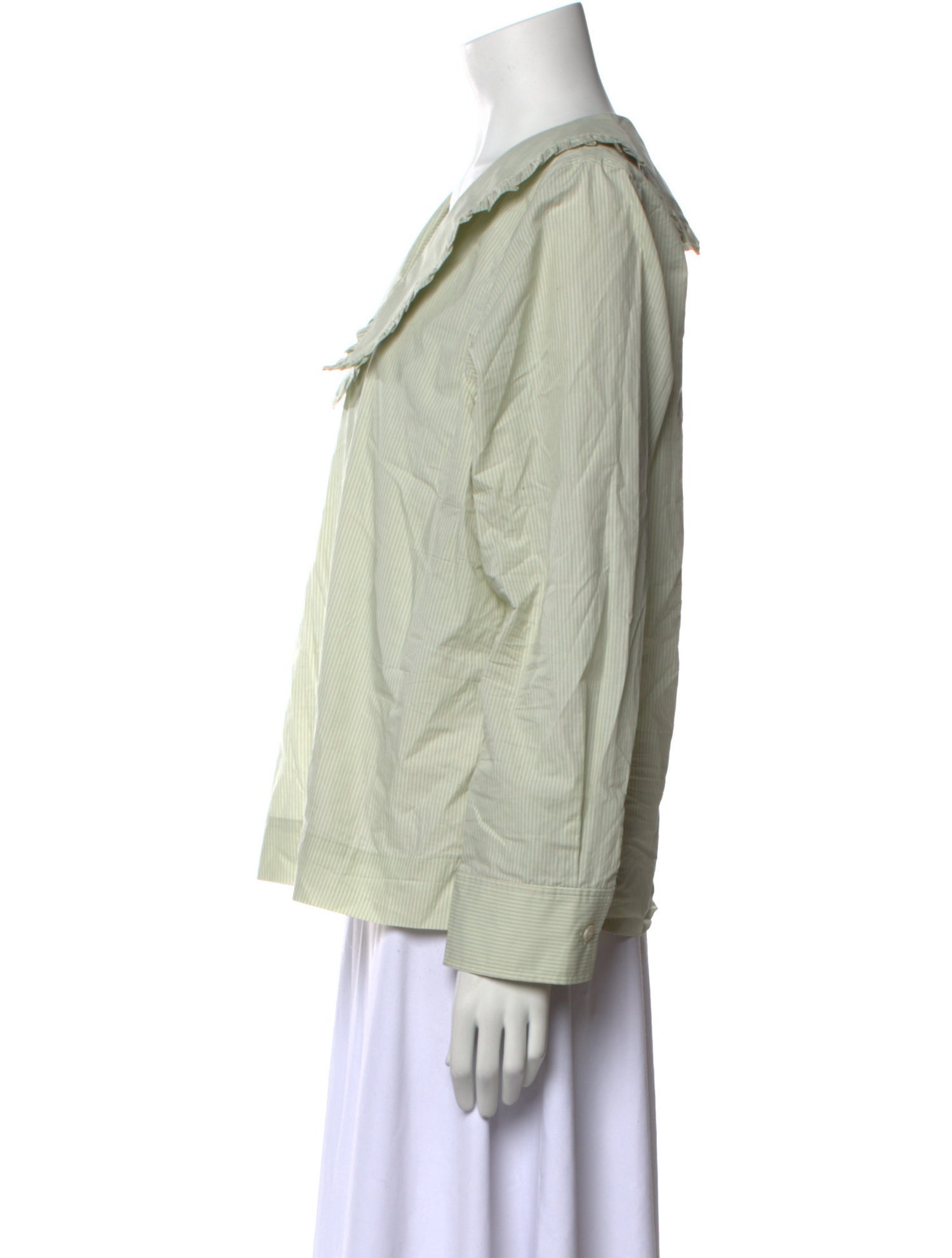 No. 6 Store V-Neck Long Sleeve Button-Up Top