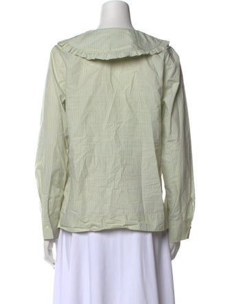 No. 6 Store V-Neck Long Sleeve Button-Up Top