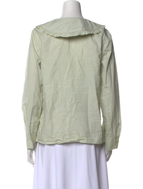 No. 6 Store V-Neck Long Sleeve Button-Up Top